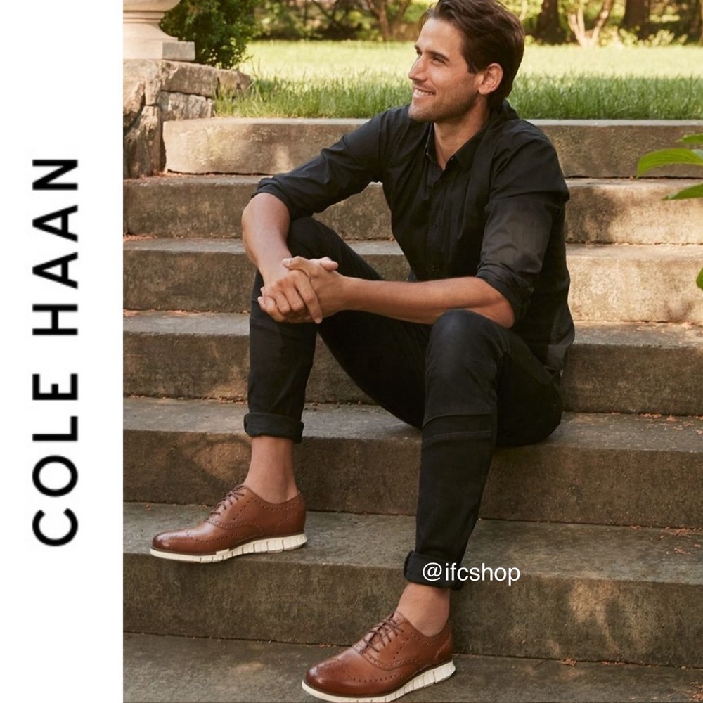 Cole Haan Men’s Original Grand Woodbury/Ivory Wingtip Oxfords